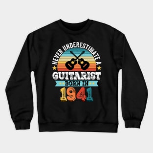 Guitarist born 1941 80th Birthday Guitar Gift Dad Crewneck Sweatshirt